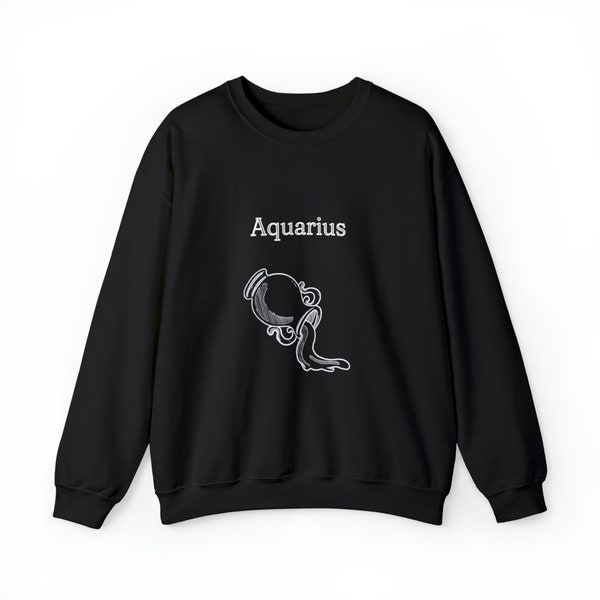 Aquarius Sign Crewneck Sweatshirt - Zodiac Sweater - Air Sign