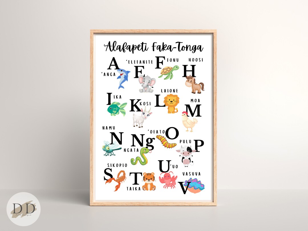 Tongan Alphabet Poster Tongan Art Tonga Wall Print Tongan Etsy