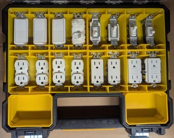 Insertos de receptáculo/interruptor para organizador DeWalt Shallow Pro