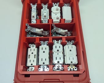 Juego de insertos de receptáculo/interruptor para organizador de profundidad estándar Milwaukee Packout