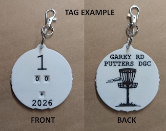 Marcador de puntuación y etiqueta para bolsa de disc golf