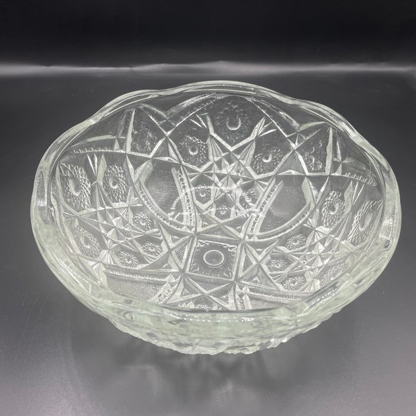 Vintage Pressed Glass 8” Serving bowl