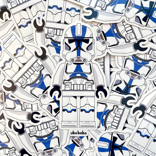 501st Clone Trooper Minifigure (Phase II) Sticker, LEGO, Star Wars, Clone Wars, 75280,  Mandalorian