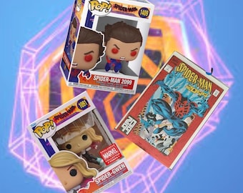Spider-Man 2099 Comic, Unmasked Funko Pop & Exclusive Spider-Gwen