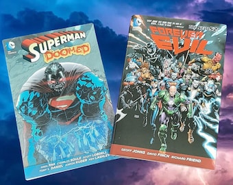 Stripboek DC Superman Doomed en DC Forever Evil (nooit gebruikt)