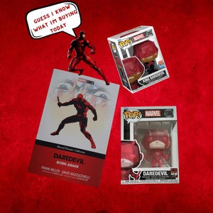 Funko Pop Set Daredevil 60 Years, King Daredevil, And Daredevil Born Again Comic. (Great Condition)