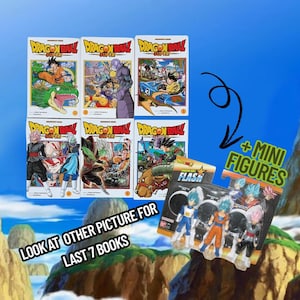 Dragon Ball Super Manga Volumes 1-13 Set + Mini Action Figure Bonus – Goku, Vegeta, & Goku Black