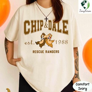 Disney Chip and Dale Shirt, Rescue Rangers Shirt, Retro Disney Character Shirt, Cute Squirrel Cartoon Shirt, Vintage Style Disney Shirt