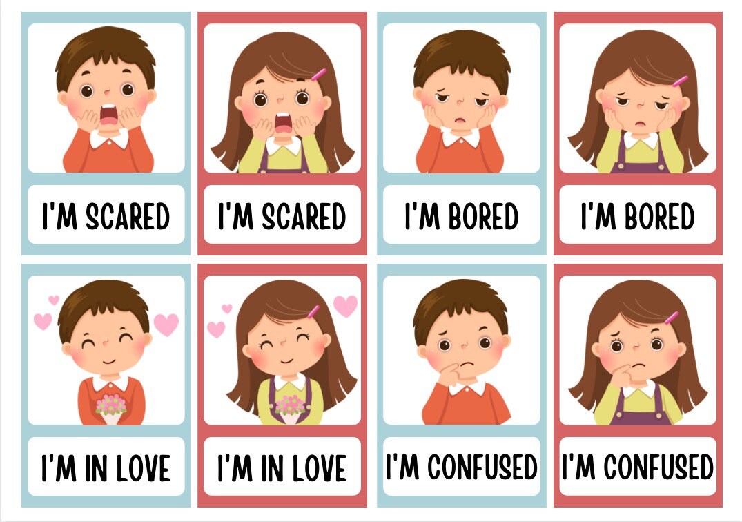 My Feelings Matching Game, Activity for Kids to Help Express Their ...