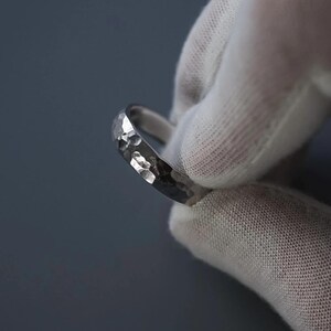 Handmade Hammered Sterling Silver Ring: Minimalist Wedding Band