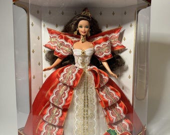 1997 Happy Holidays Special Edition Barbie Doll Mattel Brown Hair