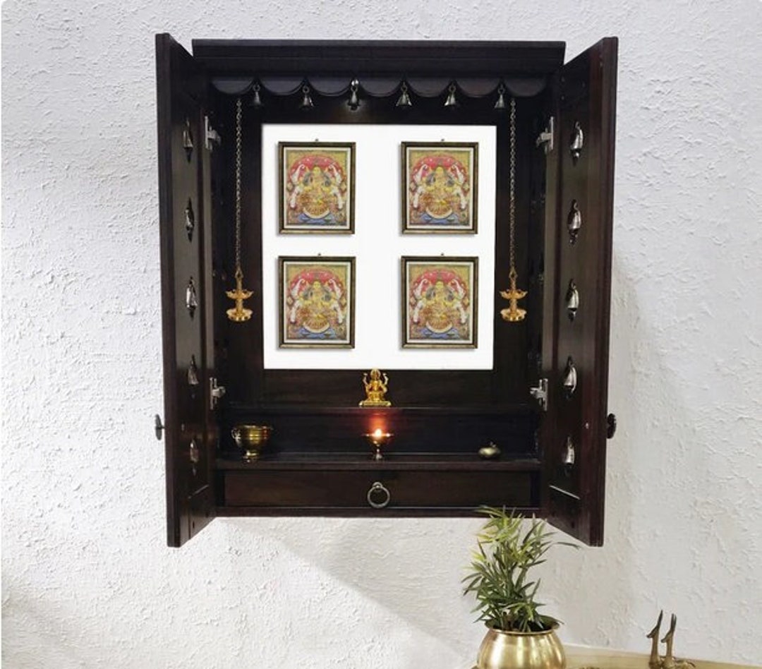 36 Wall Mounted Pooja Mandir Wall Hanging Mandir With Etsy