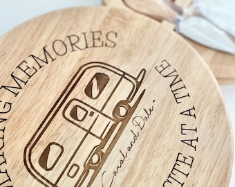 Personalised Caravan Cheeseboard & Knife Set