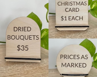 Price Tag Stand - Custom Tags