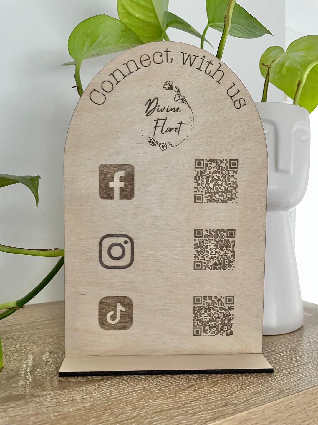 Qr Sign Posts Business QR Social Media Sign - Etsy