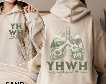 YHWH lungs Christian oversized shirt every breath speaks His name Bible verse Hebrew name of God hoodie religious gift Faith Church apparel