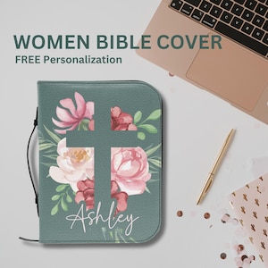 Custodia per Bibbia personalizzata Custodia per Bibbia da donna Regalo di compleanno cristiano floreale per lei Custodia per Bibbia Regalo di battesimo Regalo religioso per la festa della mamma Regalo per sorelle