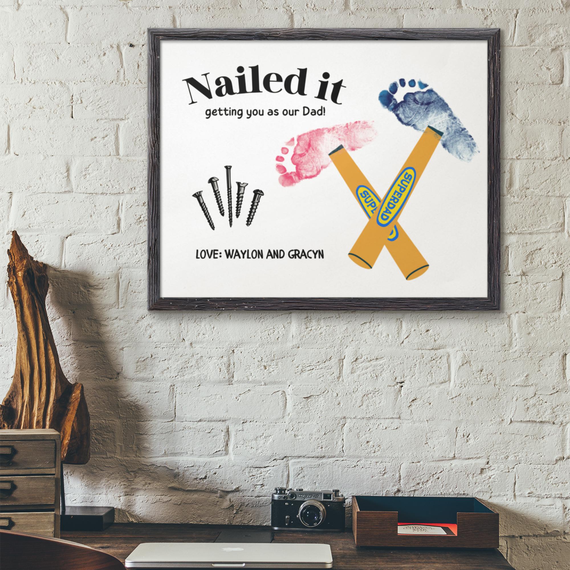 Father's Day Handprint Craft Best Dad Ever Hammer Printable Footprint ...