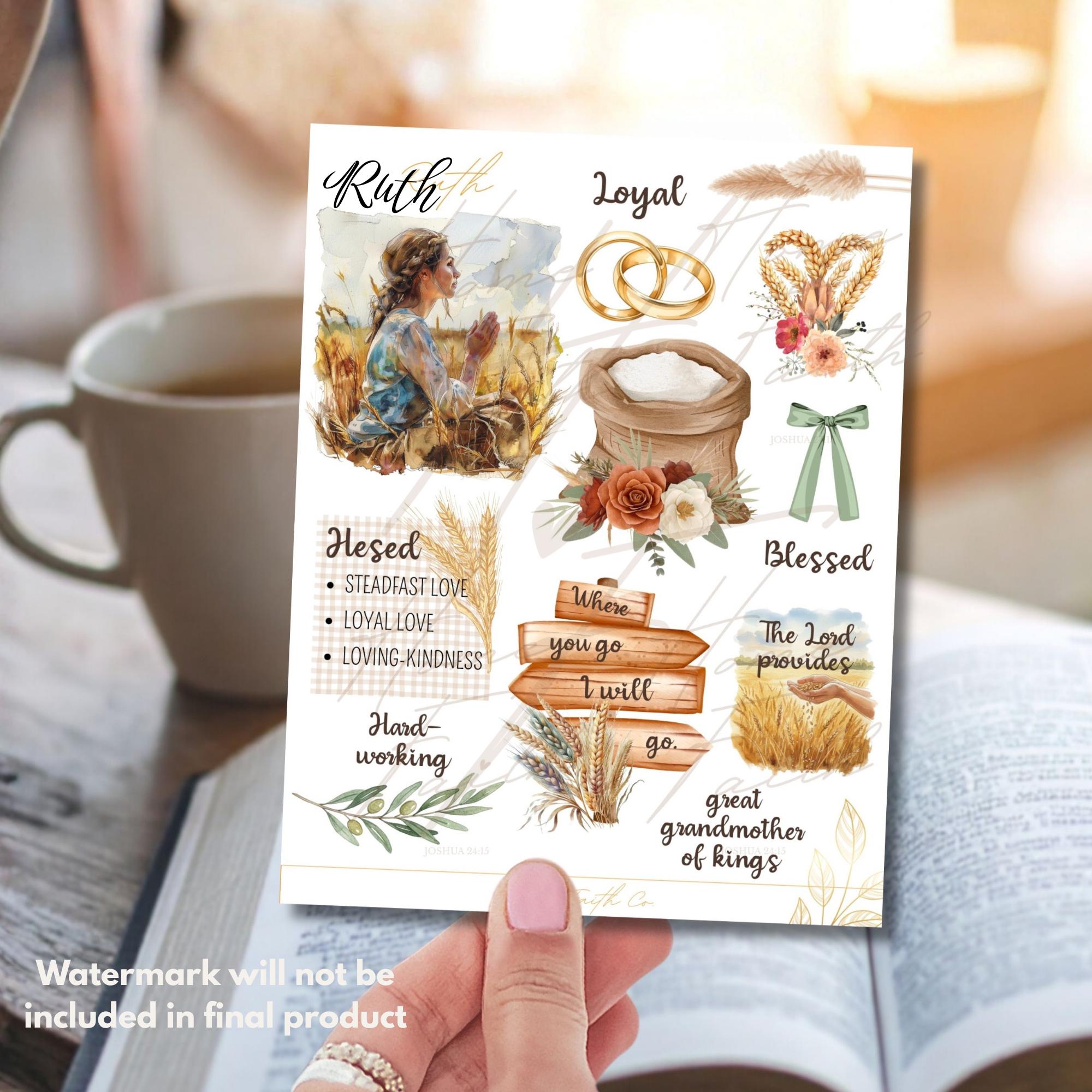 Women of the Bible Bundle Sticker Sheets Bible Study Watercolor Faith ...