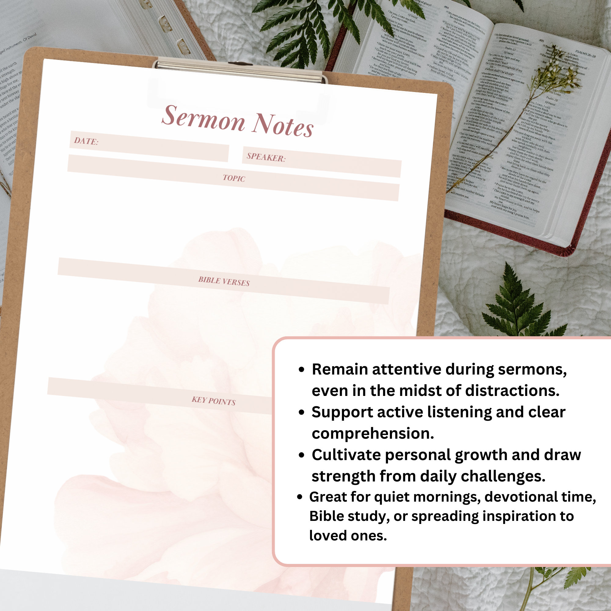 Printable Sermon Notes for Goodnotes Digital Bible Study Guide Stickers ...