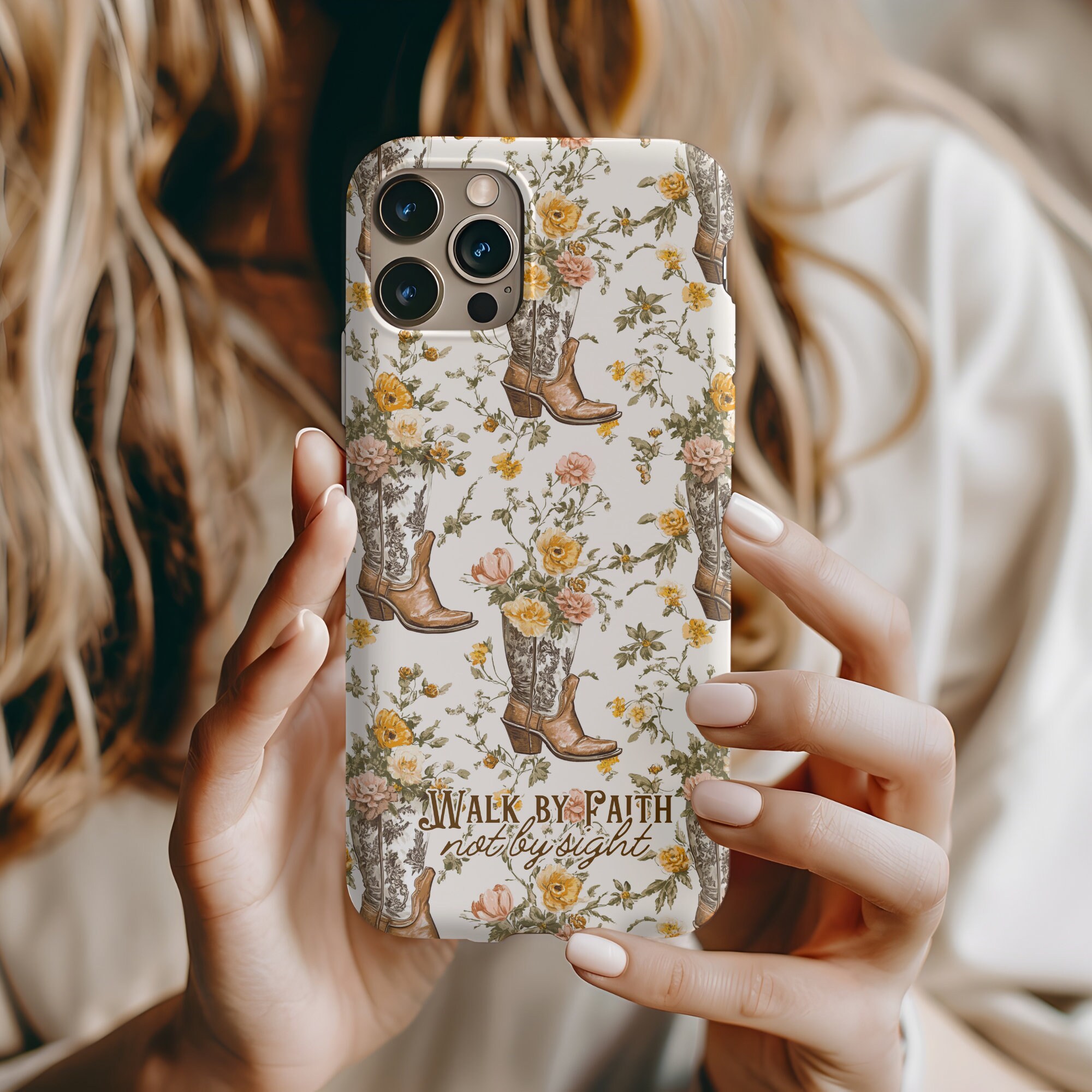Christian Western Floral Phone Case Vintage Cowgirl Religious Country iPhone 16 15 14 13 Pro Max Plus Samsung Galaxy S24 S23 S22 S21 Ultra