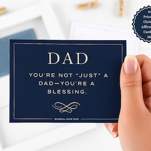 Papa chrétien cadeau cartes d'affirmation pour la fête des pères cadeau sentimental des enfants cadeau pour papa carte d'anniversaire pour mari papa héros imprimable