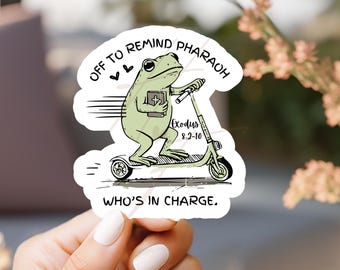 Christian Funny Frog Sticker Waterproof Laptop decal Bible Journaling sticker Exodus Plagues Study Planning Gift for Friend Church Group