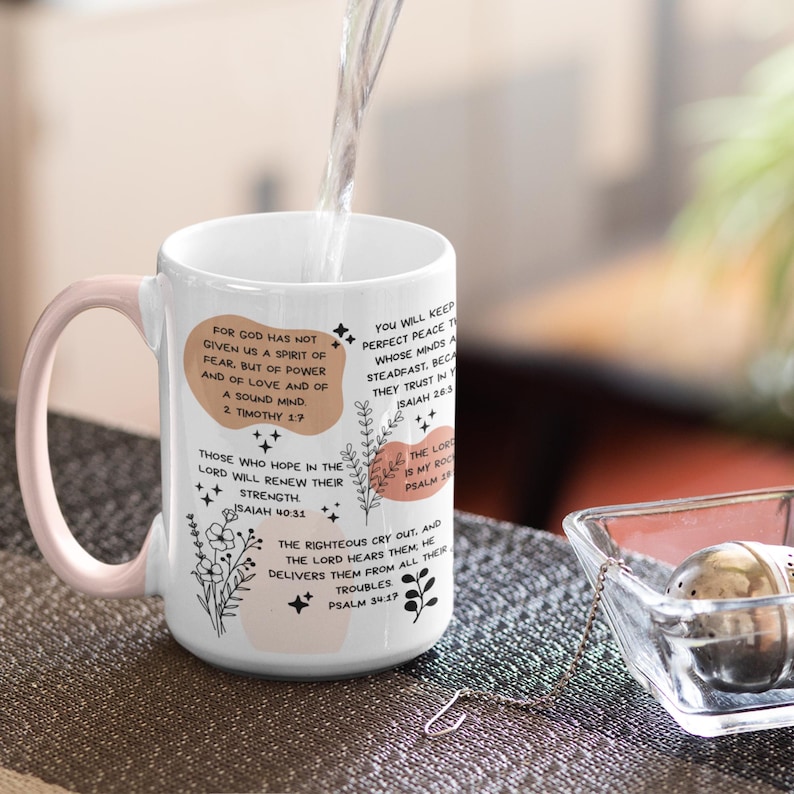 Christian Daily Affirmations Bible Verse Mug Mental Health Gift for Best Friend Birthday Cup Girl Daily Reminders for Women Bible Study Gift afbeelding 8