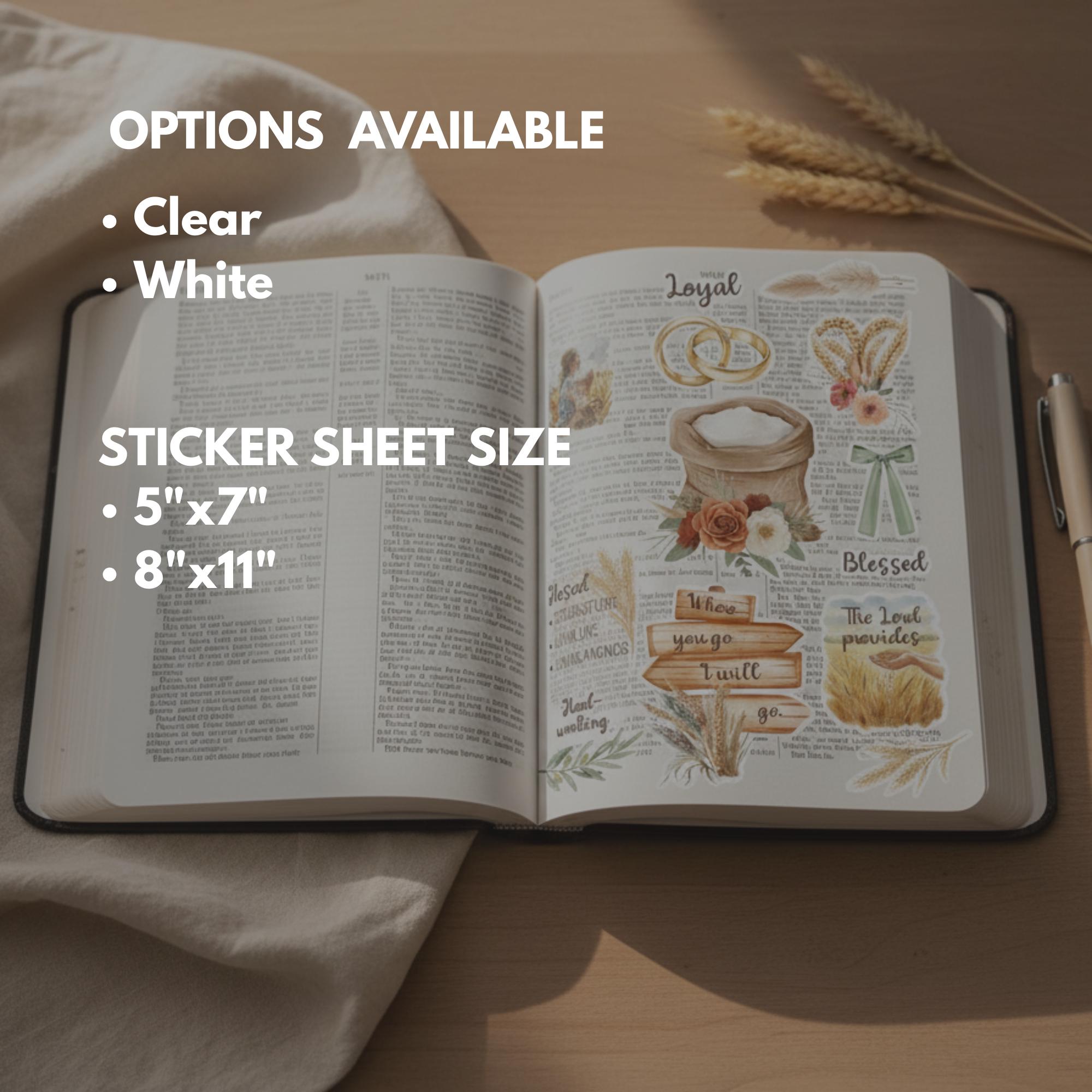 Ruth Bible Journaling Sticker Sheet Christian Planner Watercolor Faith ...