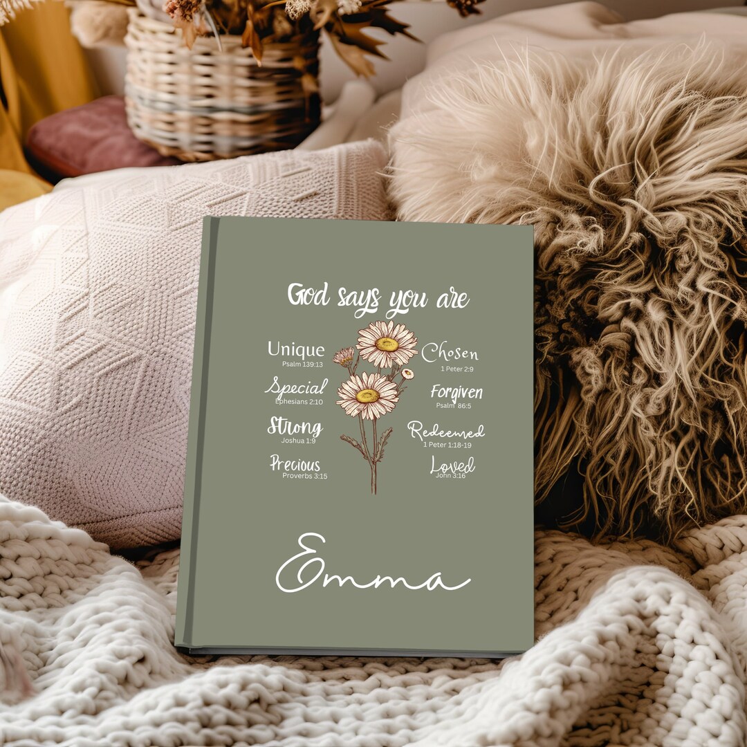 Personalized Christian Gift God Says You Are Journal Bible Verse ...