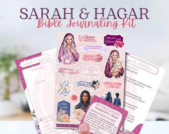 Sarah and Hagar Bible Study Stickers Genesis Watercolor Journaling Supplies Women of the Bible Character Study Stationery Ephemera tip ins