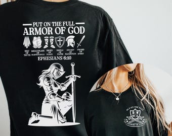 Armor Of God Shirt Christian Bible Verse Art Warrior Knight Hoodie Christian Gift Jesus Hooded Sweatshirt Religious gift for Godly Woman