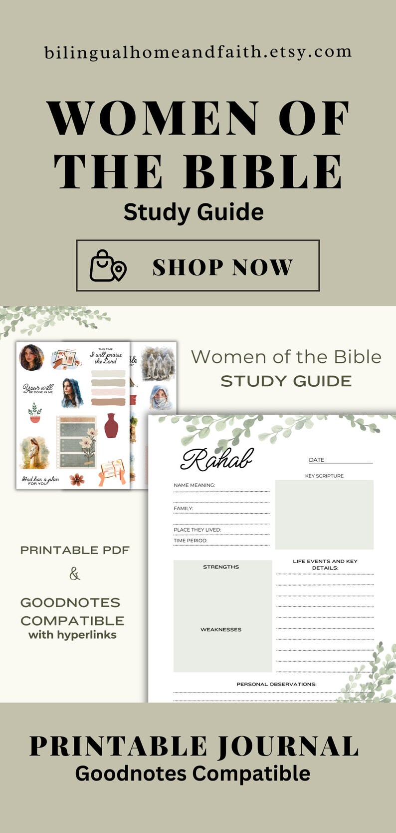 Printable Women of the Bible Study Journal Goodnote Digital Christian ...