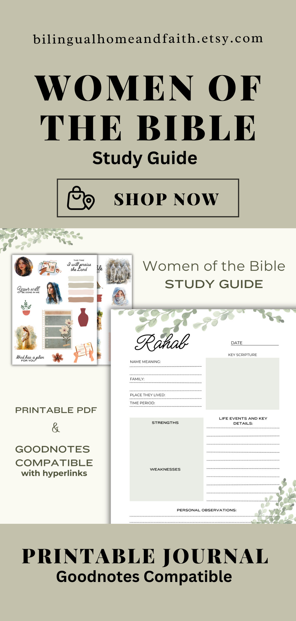 Printable Women of the Bible Study Journal Goodnote Digital Christian ...