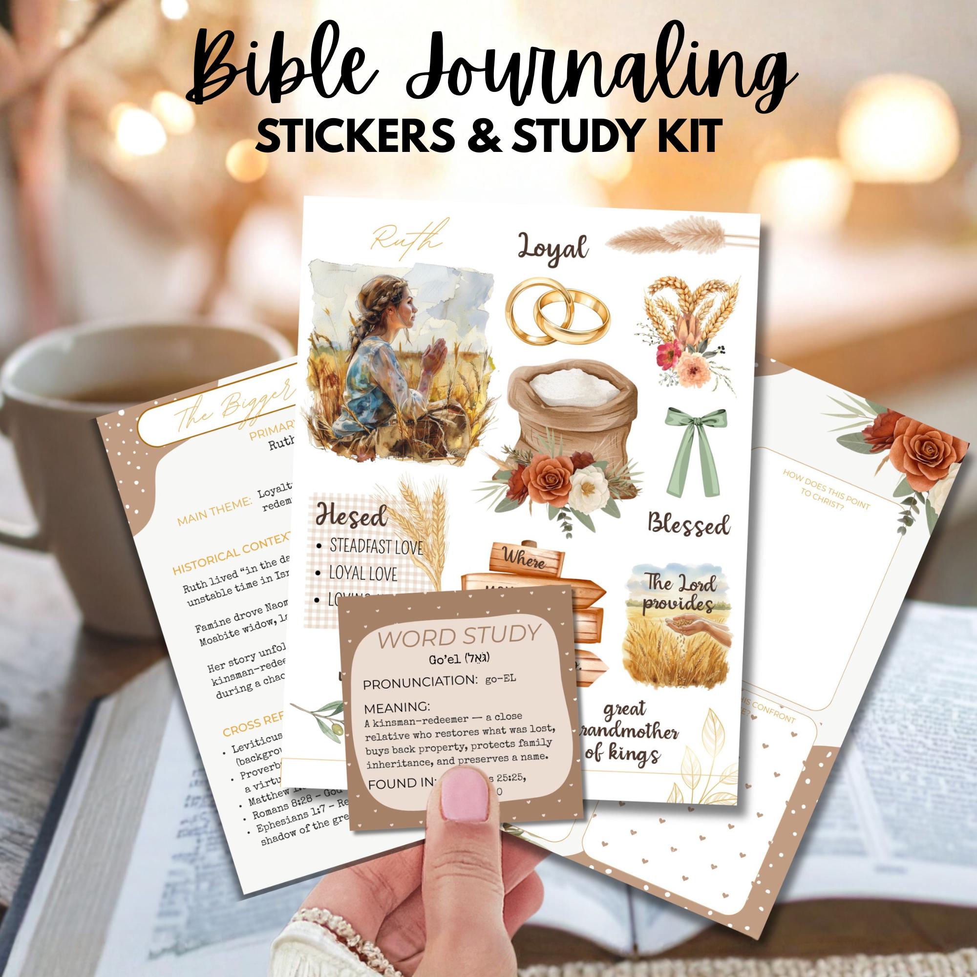 Ruth Bible Journaling Sticker Sheet Christian Planner Watercolor Faith ...
