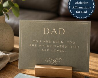 Dad Christian Affirmation Cards for Men Christian Gift for Husband or Pastor Birthday Present from Son appreciation gift for Father’s Day