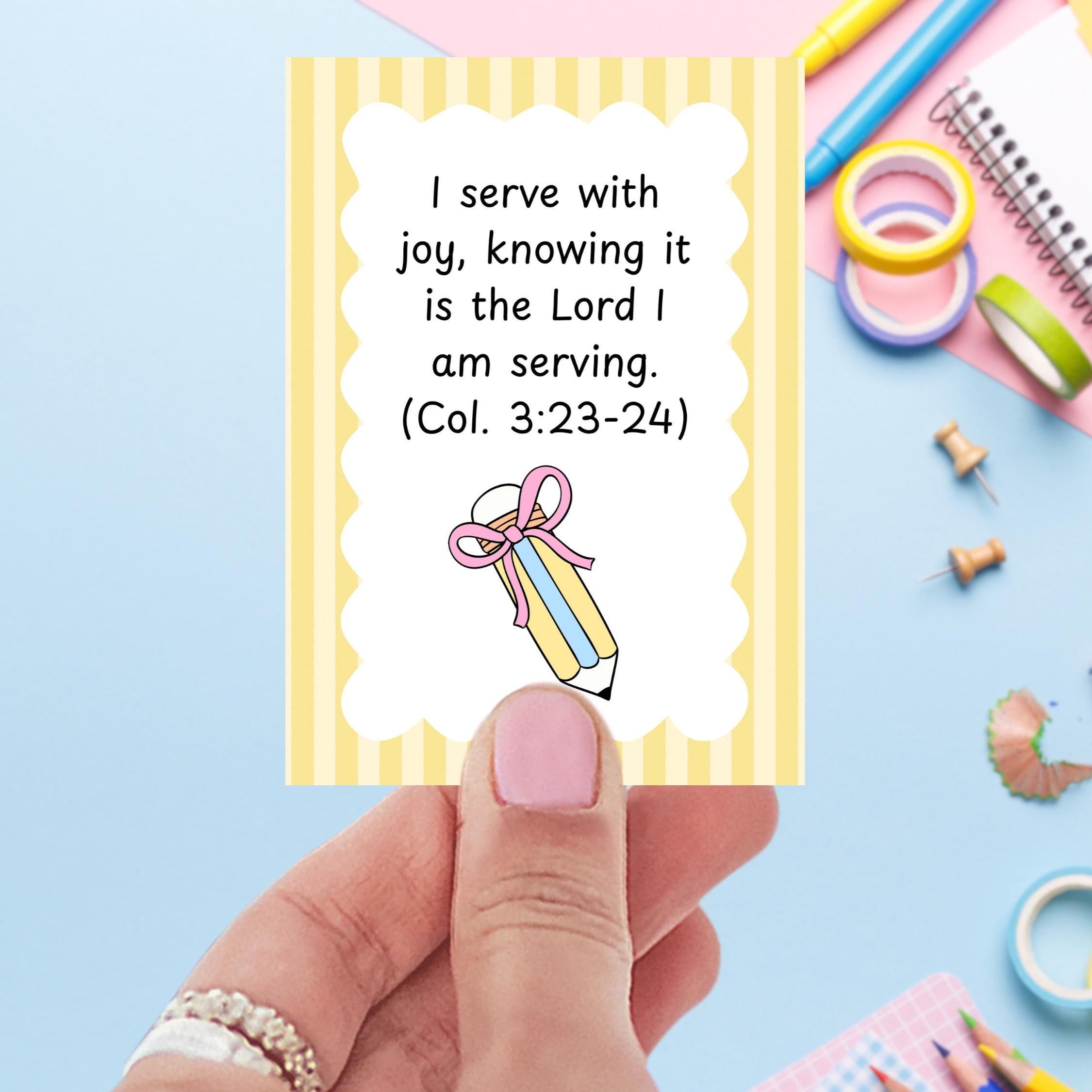 Christian Teacher Affirmation Cards Printable Encouragement Gift for ...