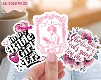 Christian Sticker Bundle Bible Journaling sticker Baptism gift Girl Read your Bible Study Group Scrapbooking Craft Idea for Church Ministry