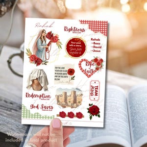 Women of the Bible Bundle Sticker Sheets Bible Study Watercolor Faith ...