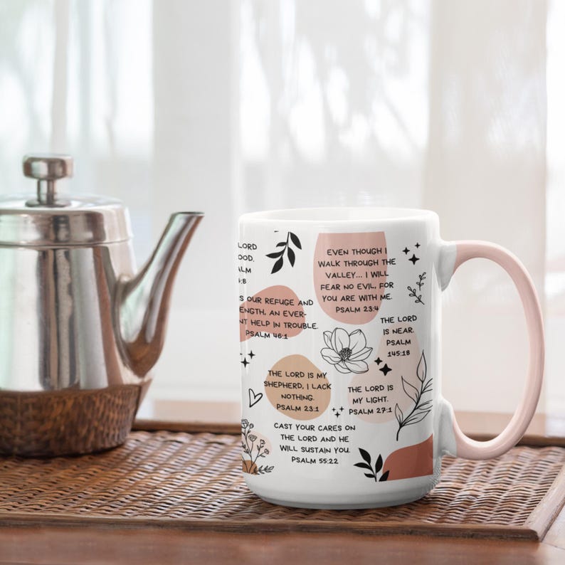 Christian Daily Affirmations Bible Verse Mug Mental Health Gift for Best Friend Birthday Cup Girl Daily Reminders for Women Bible Study Gift afbeelding 5