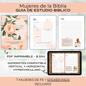 Mujeres de la Biblia Guia de Estudio Biblico Spanish Daily Devotional Mujeres de la Biblia Diario Imprimible SOAP Bible Study Guide Journal