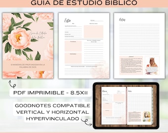 Mujeres de la Biblia Guia de Estudio Biblico Spanish Daily Devotional Women of the Bible Diario Imprimible SOAP Bible Study guide journal