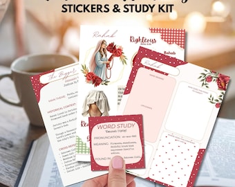 Rahab Bible Journaling Sticker Sheet Christian Scrapbooking Stickers Women of the Bible Faith Scripture Study for Beginners