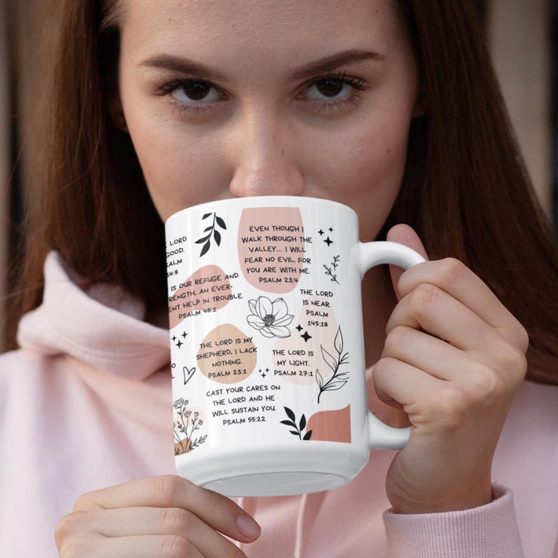 Christian Daily Affirmations Bible Verse Mug Mental Health Gift for Best Friend Birthday Cup Girl Daily Reminders for Women Bible Study Gift afbeelding 9