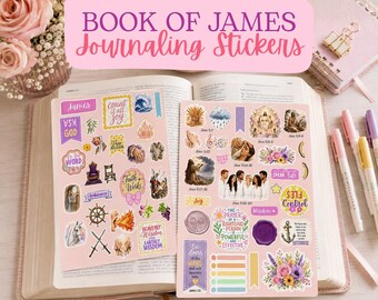 Book of James Bible Journaling Stickers Kit Christian Bible Study Supplies Faith Journaling Stickers for Women James Study for beginners