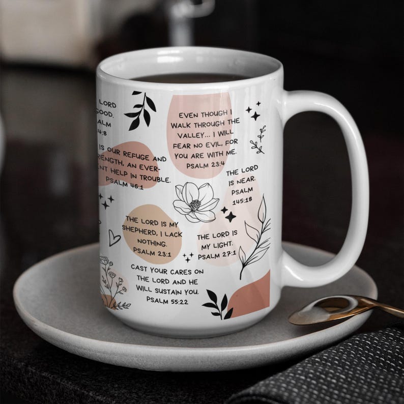 Christian Daily Affirmations Bible Verse Mug Mental Health Gift for Best Friend Birthday Cup Girl Daily Reminders for Women Bible Study Gift afbeelding 2