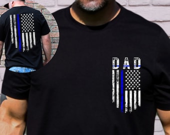 Thin Blue Line Flag T Shirts Dad Police Gifts Father's Day Thin Blue Line Flag T Shirts Dad Police Gifts Father's Day