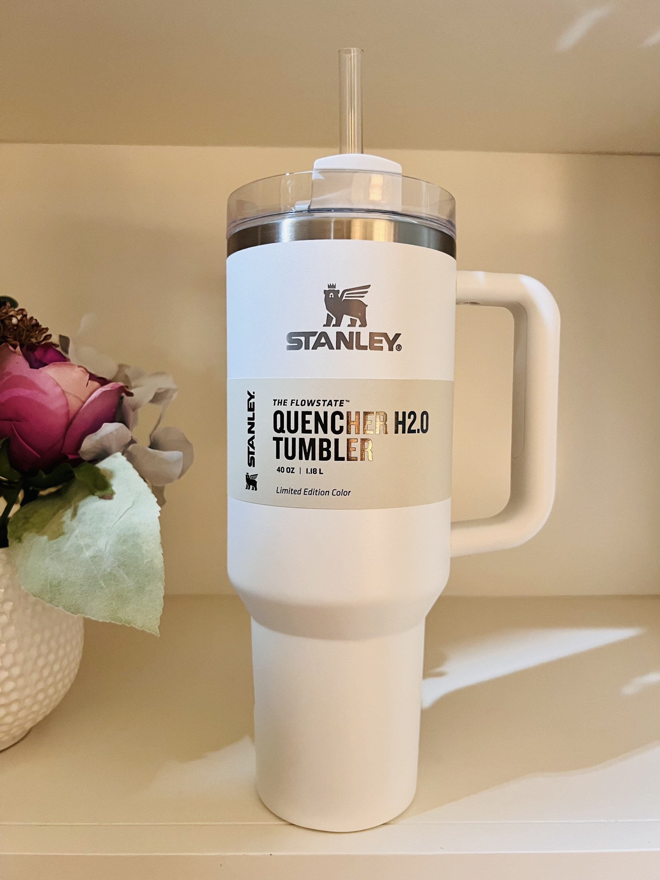 Stanley The Quencher H2.0 FlowState Tumbler Limited Edition Color | 40 oz - Wisteria Tye-Dye, White