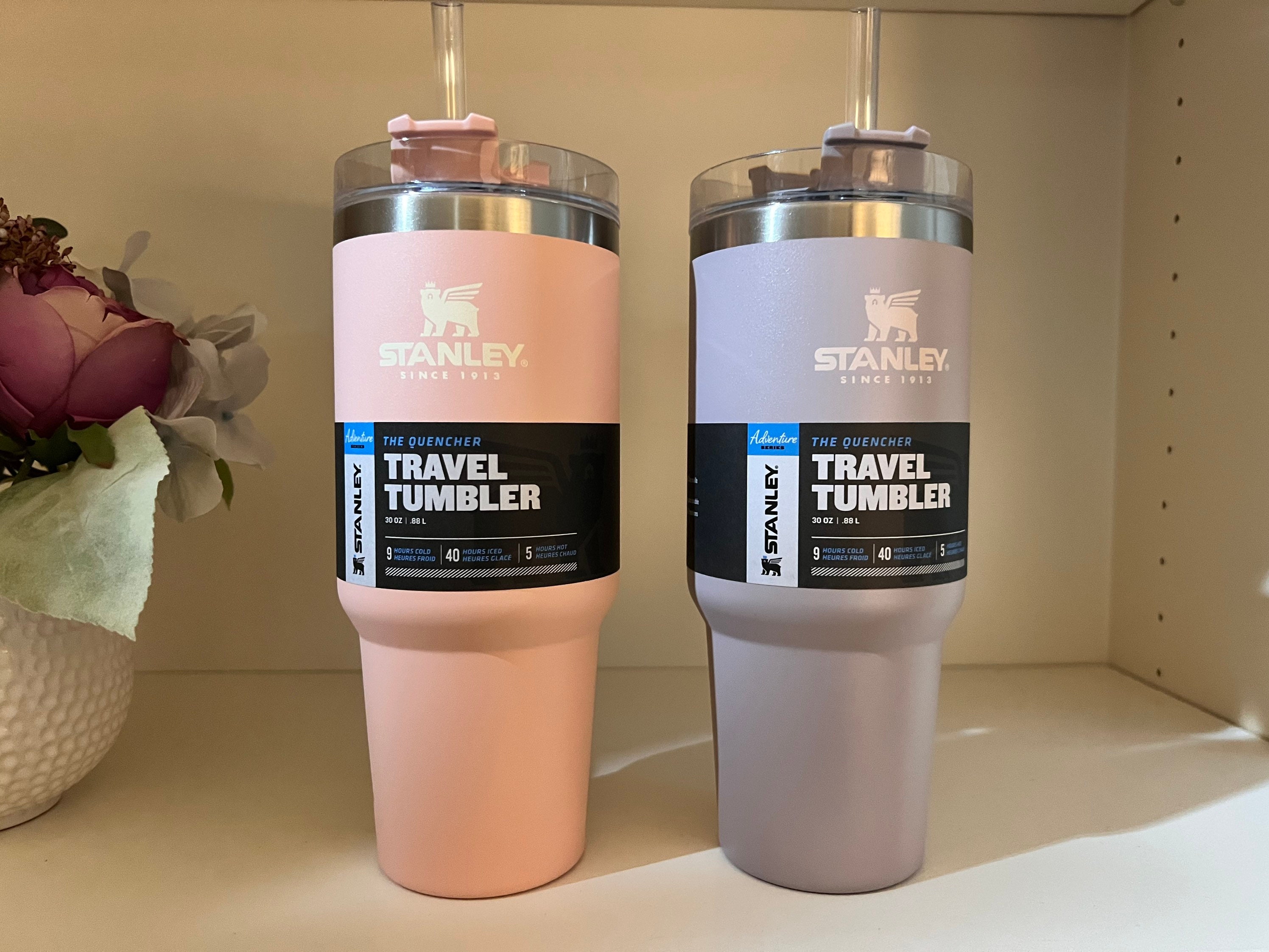 Stanley Quencher H2.0 FlowState Stainless Steel Vacuum Insulated Tumbler  With Lid And Straw For Water, Iced Tea Or Coffee - Stanley Tumbler -  Stanley Tumbler - Stylish Stanley Tumbler - Pink Barbie Citron Dye Tie