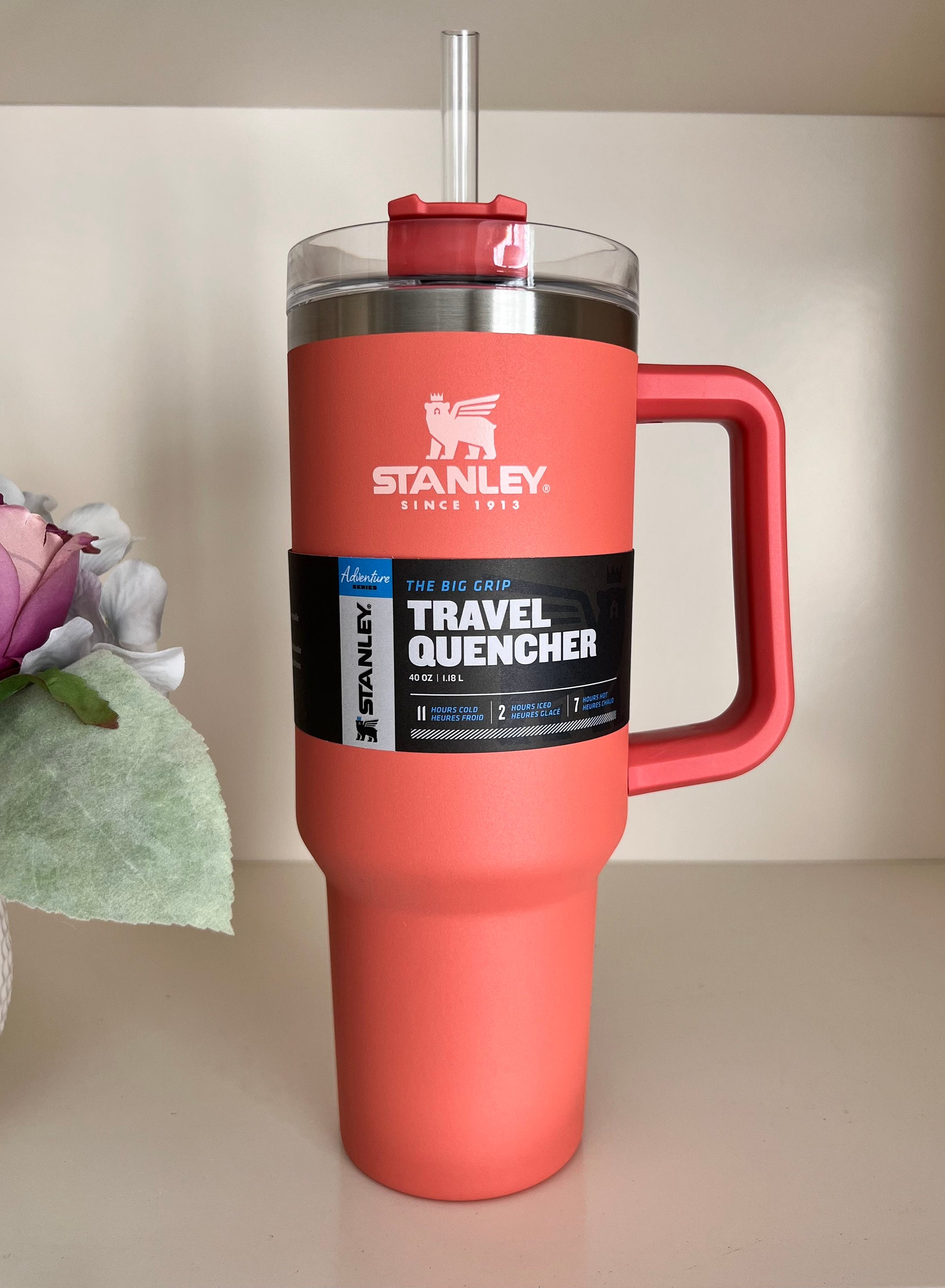 New! Stanley Adventure Quencher Travel Tumbler 40 oz Grapefruit